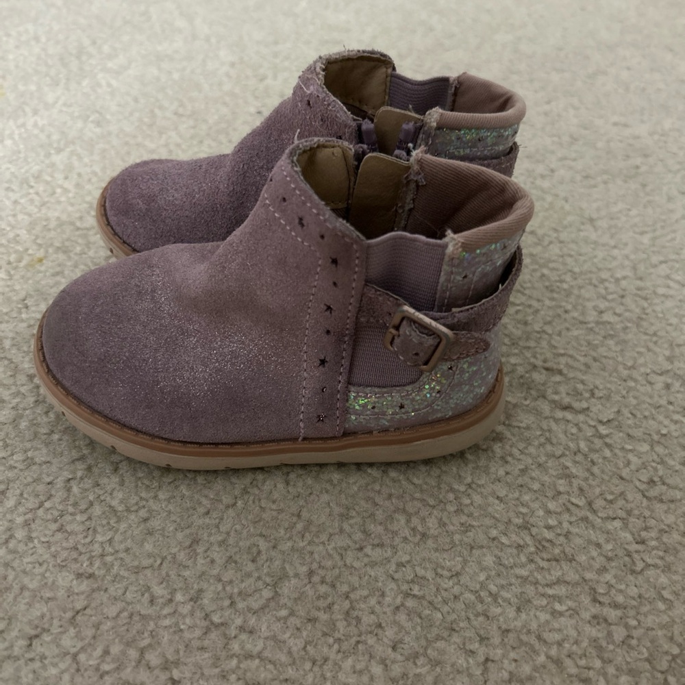 Kids Suede Ankle Boots - Purple